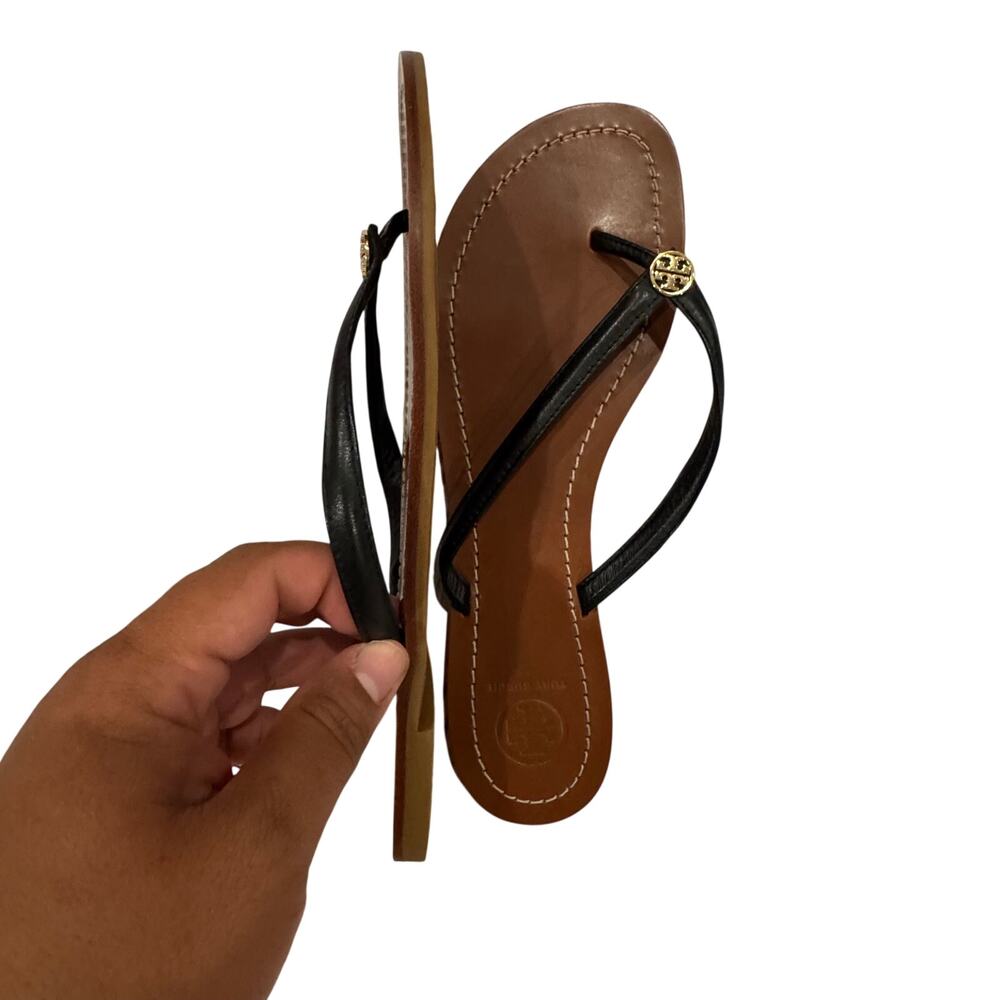 Tory Burch Miller Thong Sandal Lot 2 Pairs Womens 9 Black Silver Leather VGUC - Picture 14 of 16